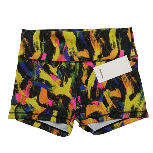 New Lululemon Size 16 Wunder Train High Rise Short 4" UNBM Undertone Black Multi